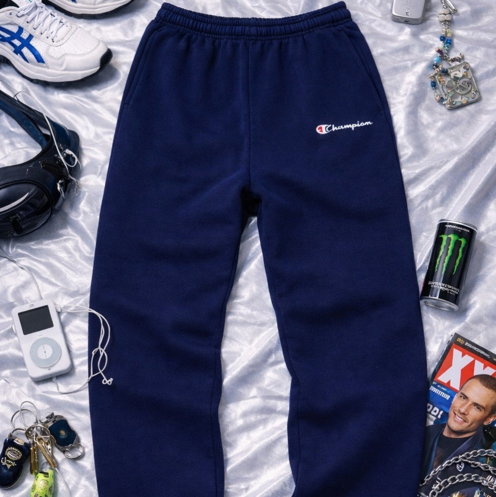 Champion Y2K Navy Blue Fleece Jogger Sweatpants – Men’s SmallClassic early-200